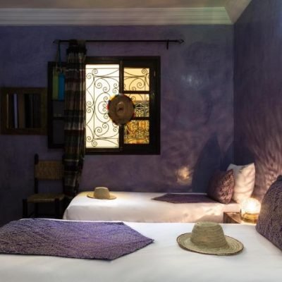 Elegant double room with Moroccan decor at Riad Dar Benbrahim